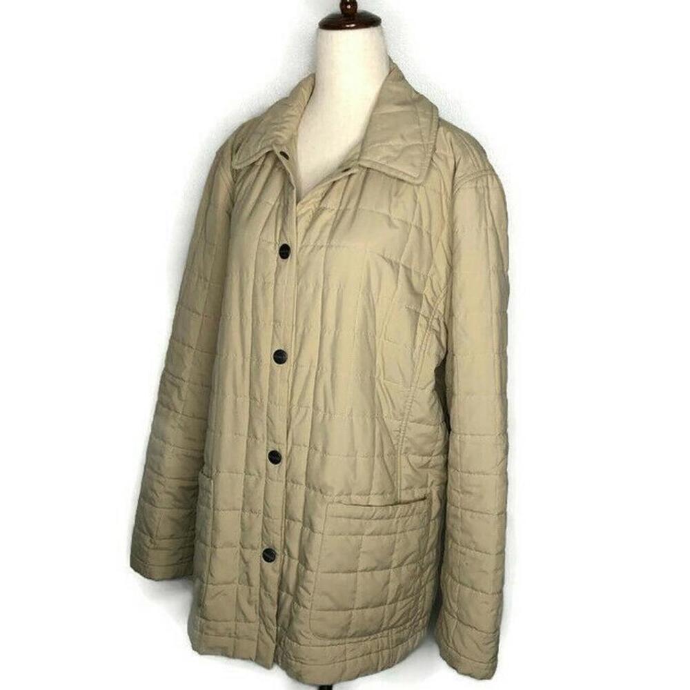 Beretta Sport Womens Quilted Coat Beige Thermore Insulated Cool Max Italy 12 - Picture 1 of 9